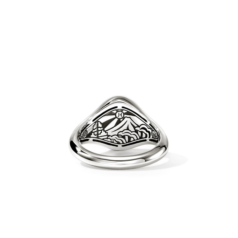 Sun Signet Ring, Gold, Sterling Silver, Diamonds 3