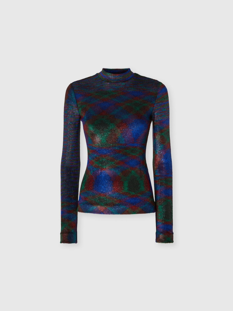 Turtleneck sweater with flame pattern 1