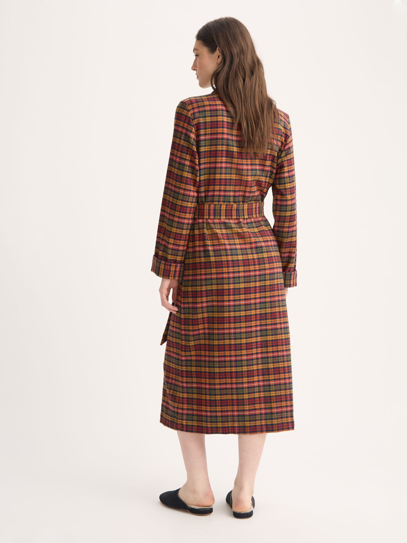 Women's Robe Kelburn Brushed Cotton Multicolor Check 1