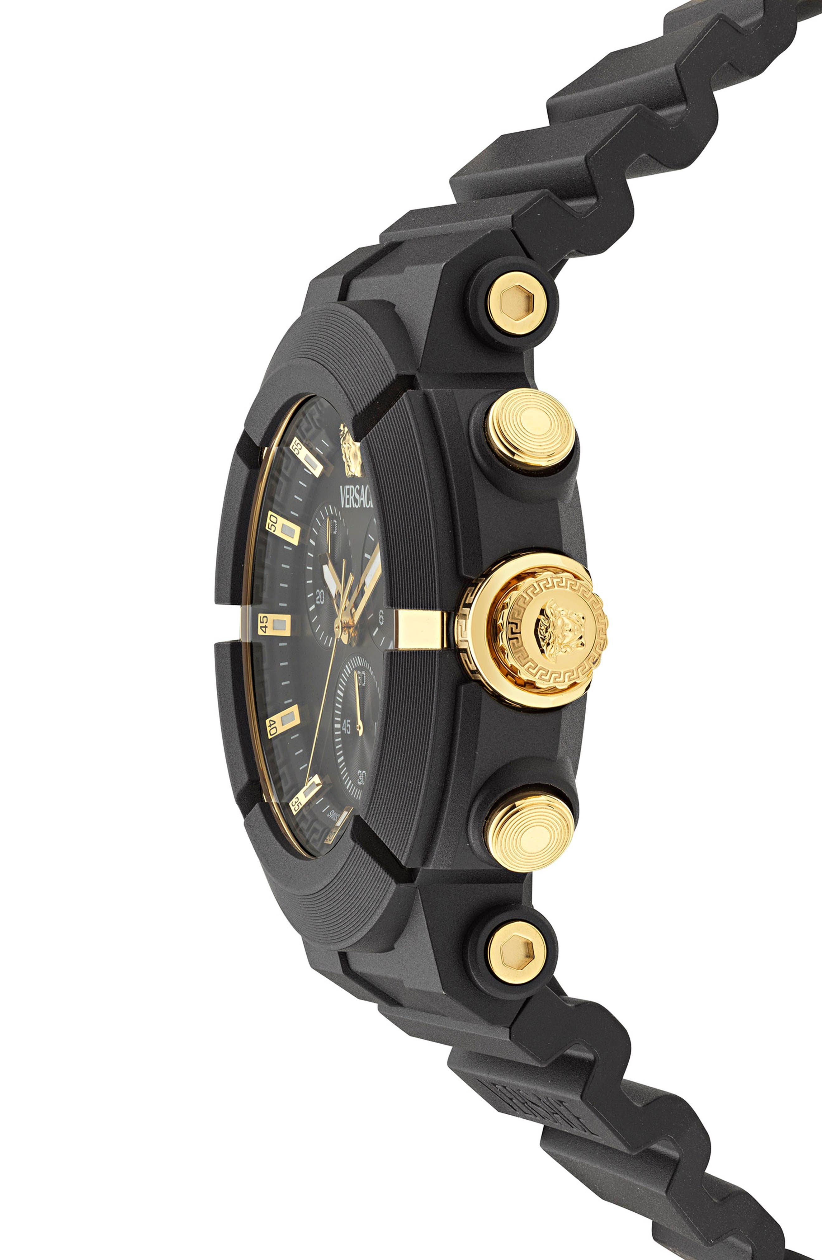 Versace Real Active Chronograph Bracelet Watch, 45mm in Black Ecoceramic at Nordstrom - 4