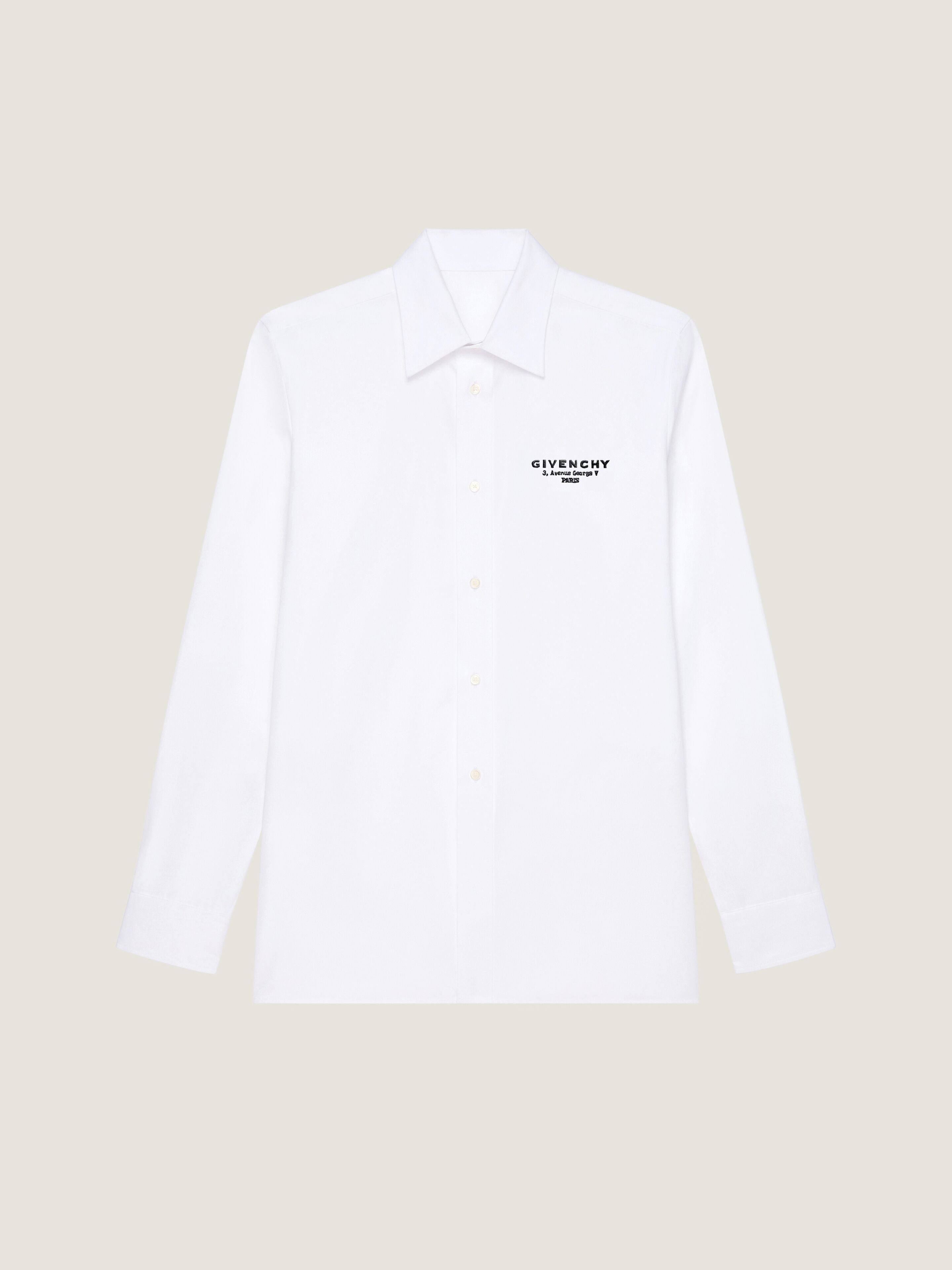SHIRT IN POPLIN WITH GIVENCHY STAMP PRINT - 1