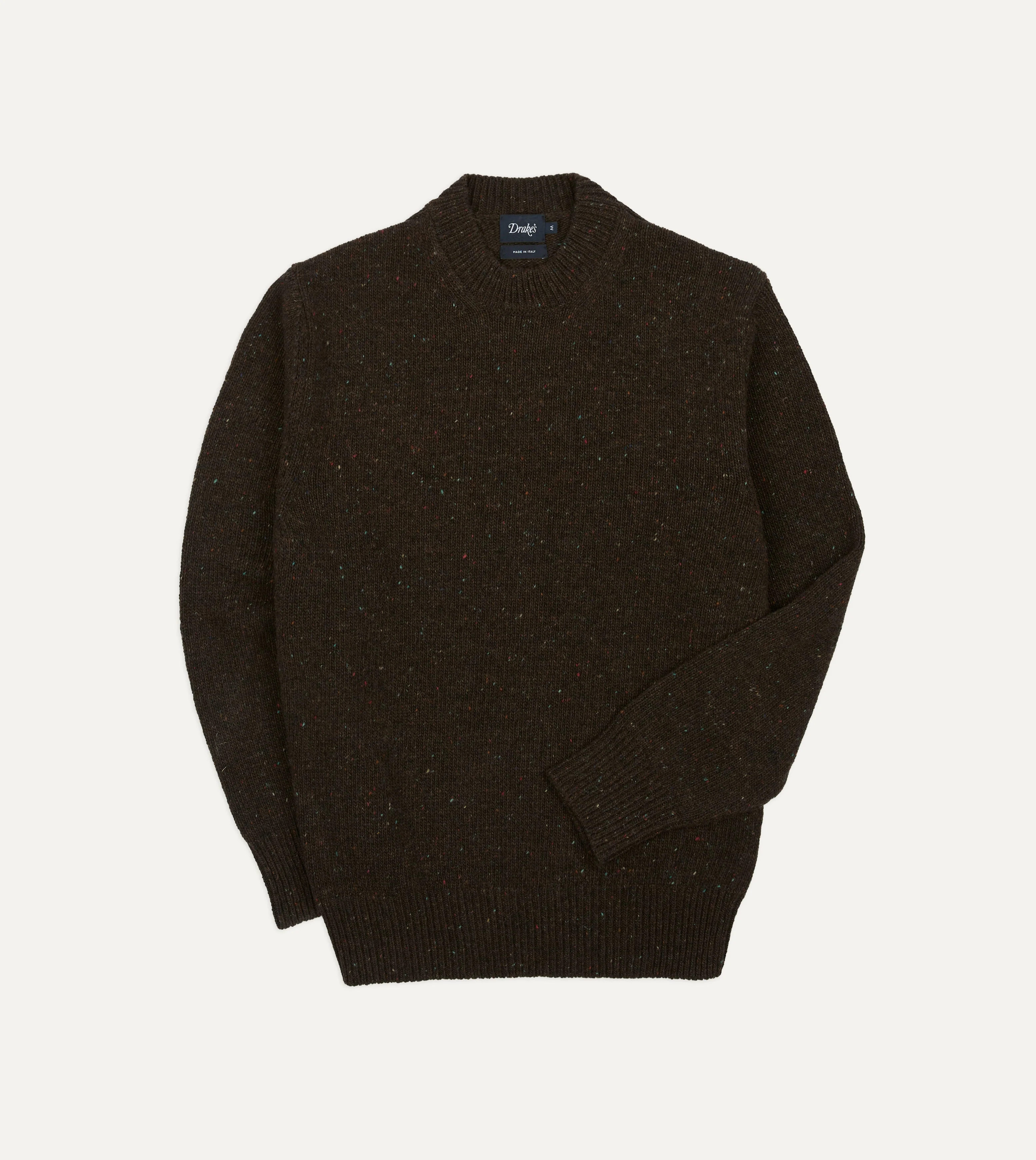 Brown Donegal Crew Neck Jumper - 1