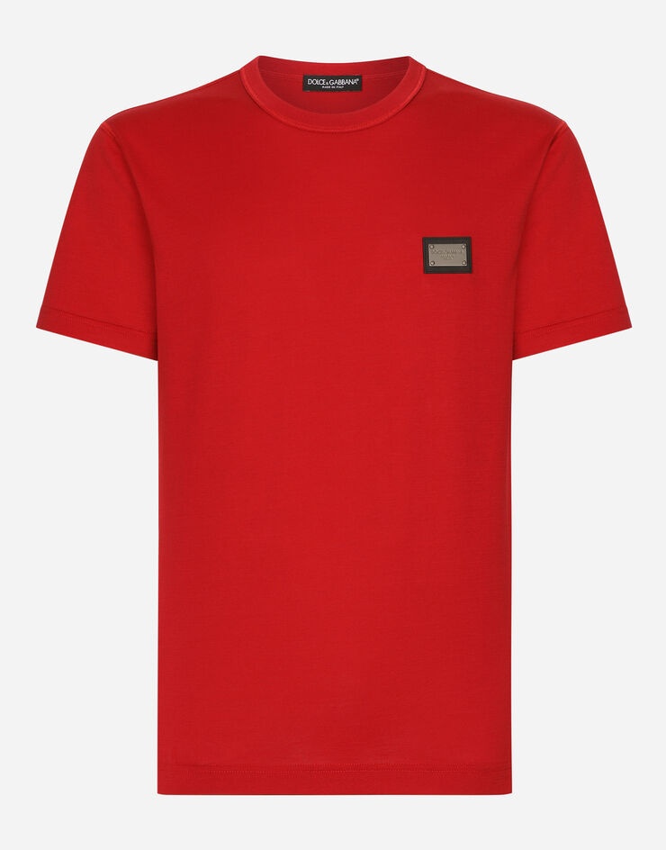 Cotton T-shirt with branded tag - 1