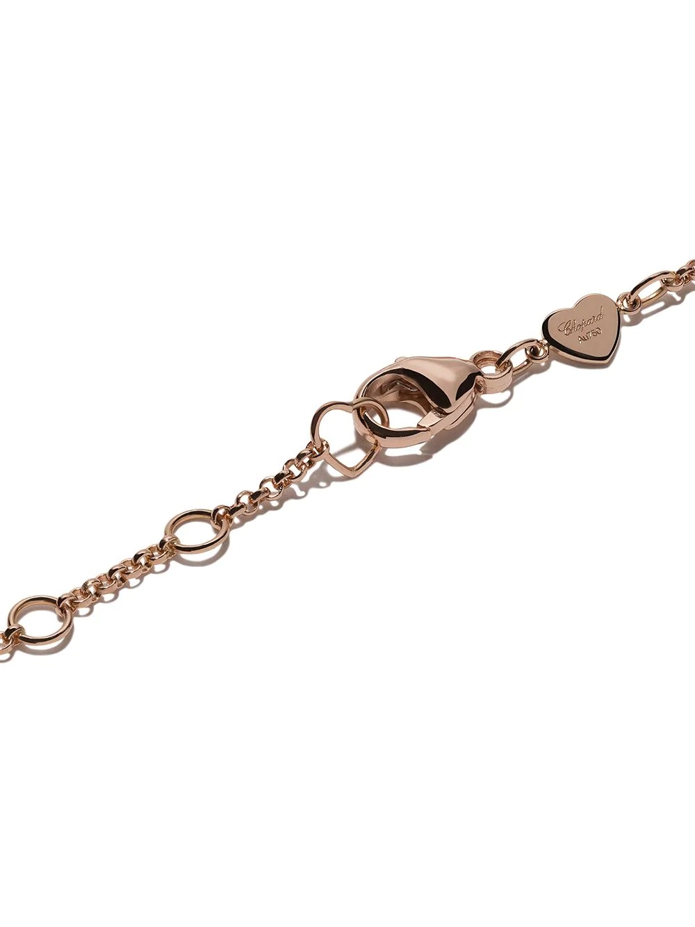 18kt rose gold Happy Hearts rosé stone and diamond bracelet - 4