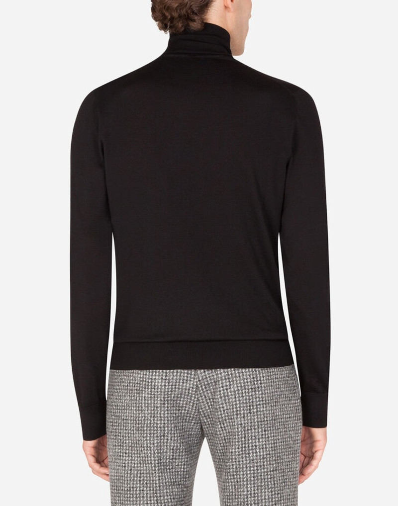 Dolce & Gabbana Wool turtle-neck sweater with DG embroidery outlook