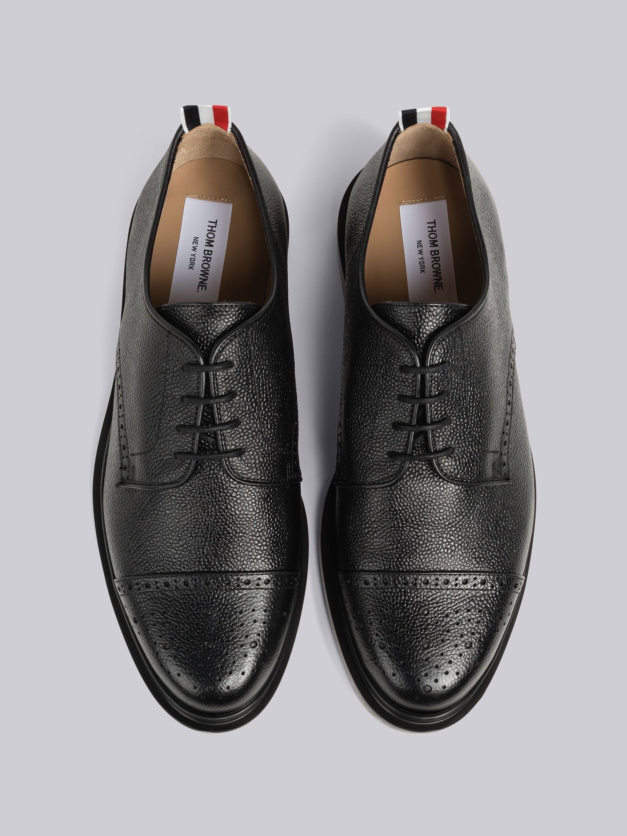 Pebble Grain Leather Cap Toe Derby - 4