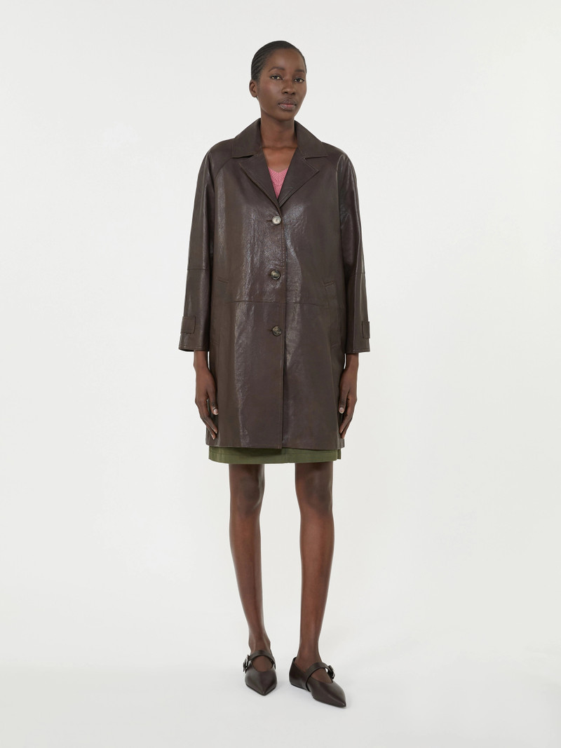 CAMINO Nappa leather overcoat - BROWN 3
