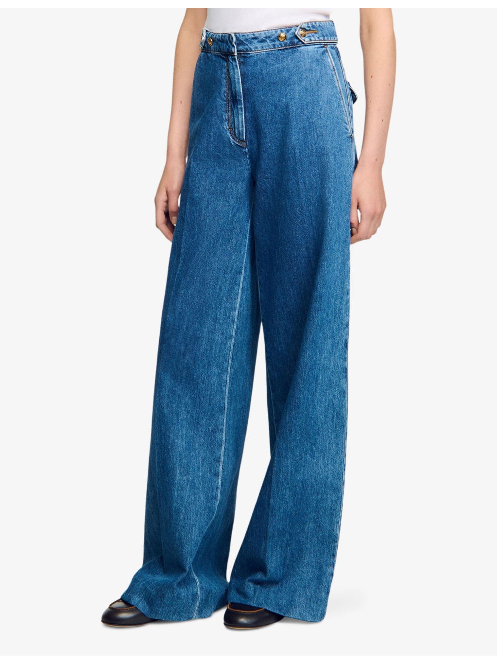 Wide-Leg High-Rise Denim Jeans - 4