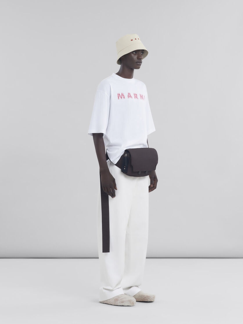 CREW NECK T-SHIRT WITH CHECKED MARNI LOGO - 5