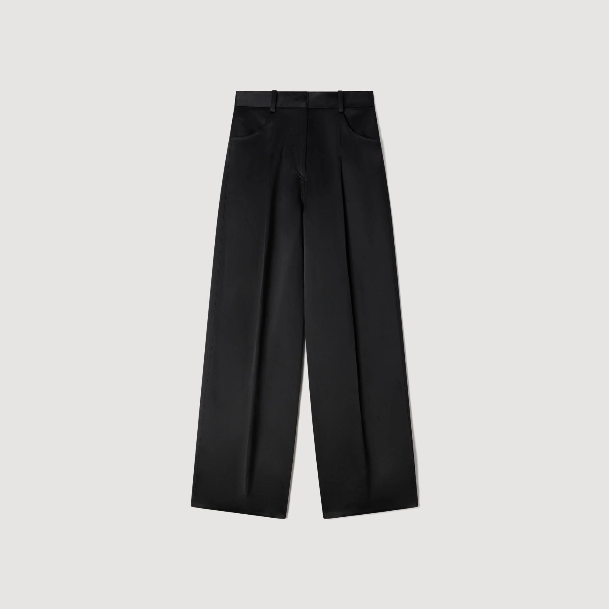 SATIN-EFFECT WIDE-LEG TROUSERS - 1
