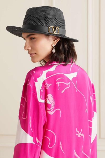 Valentino VLOGO leather-trimmed paper fedora outlook