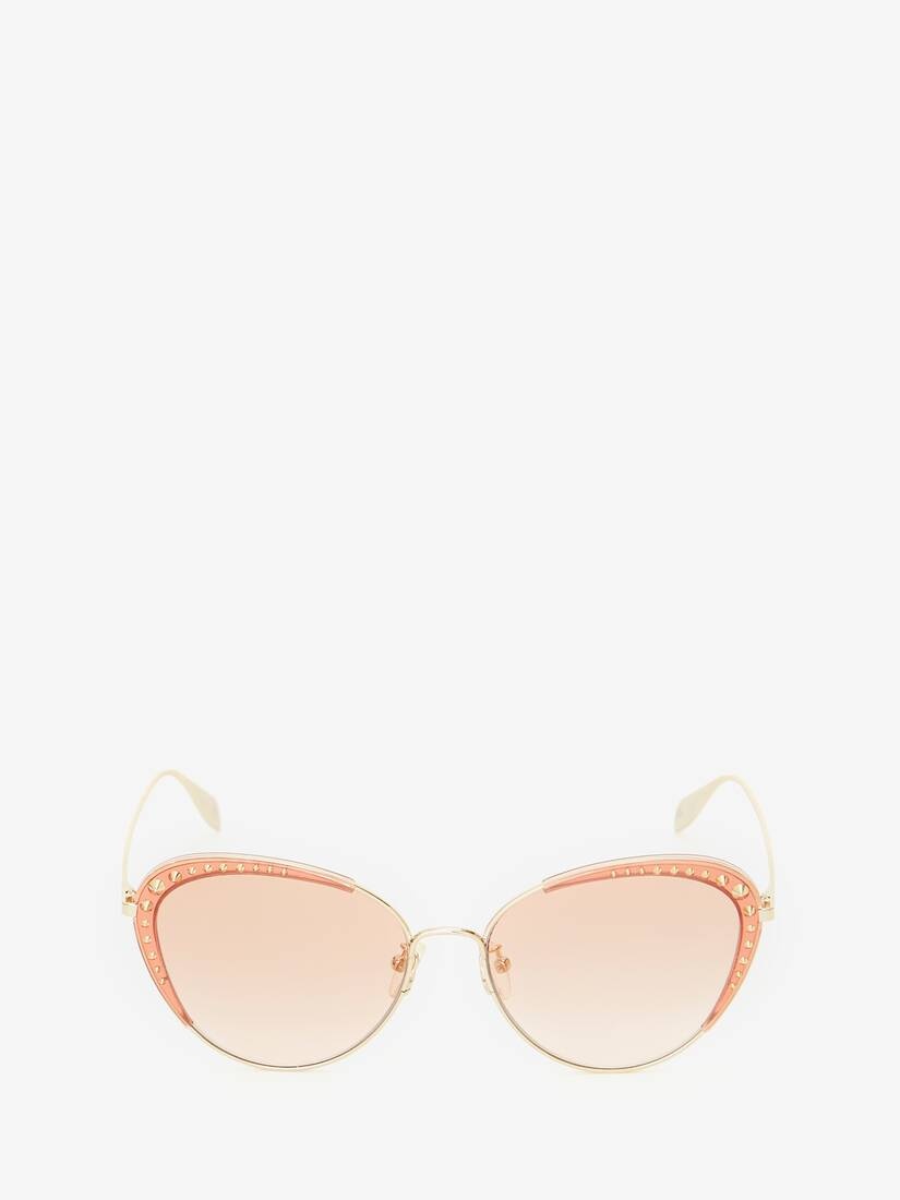 Studded Lens Cat-eye Sunglasses in Light Gold - 1