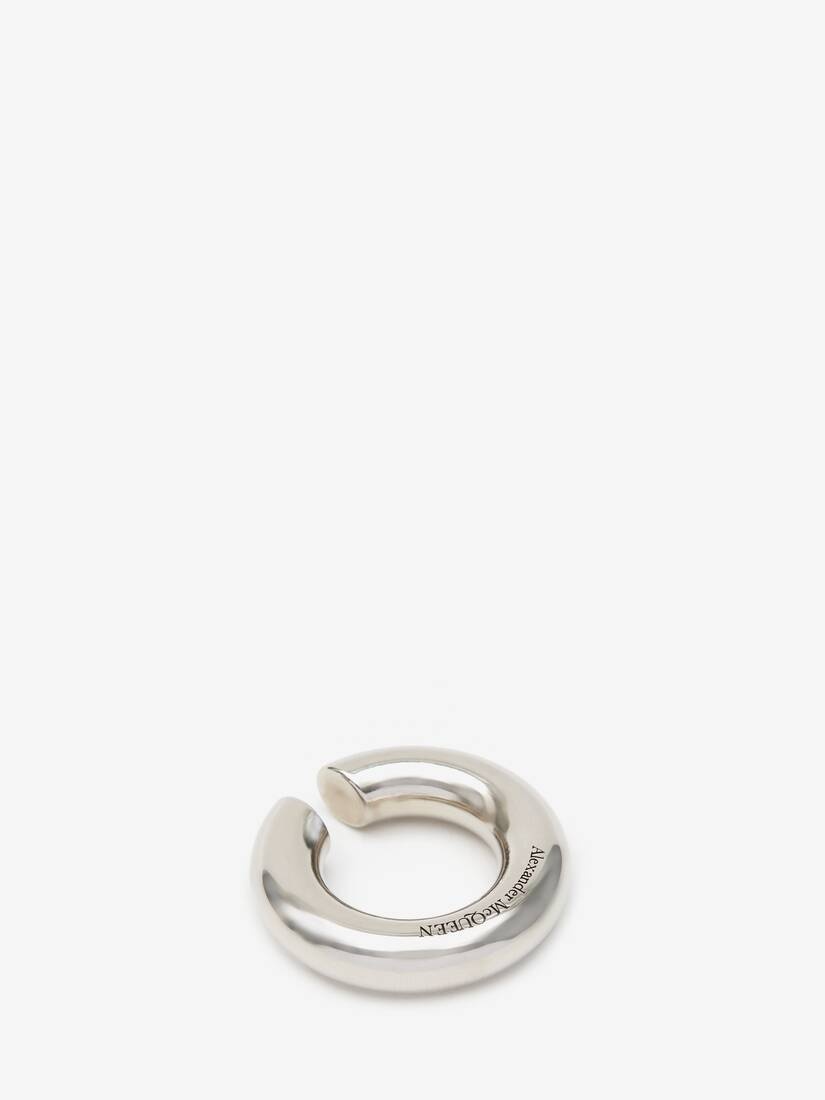 Women's Round Ear Hook in Antique Silver - 2