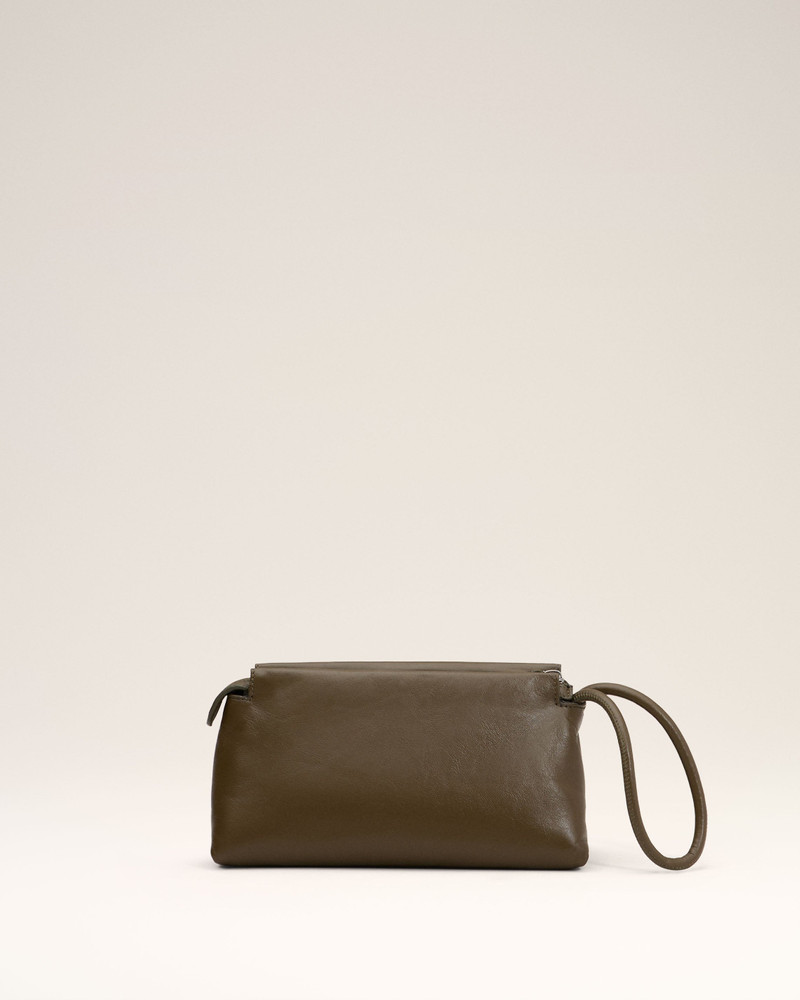 KHAKI LEATHER VOULEZ-VOUS POUCH 3