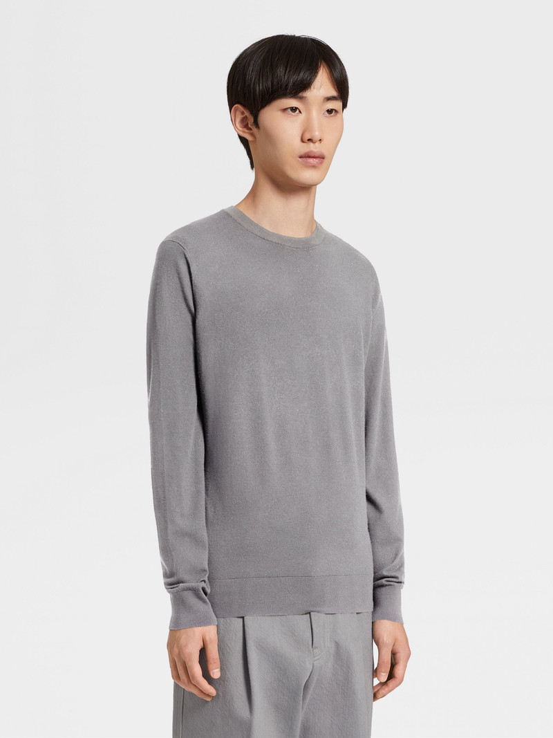 ZEGNA DARK GREY 12MILMIL12 WOOL CREWNECK outlook