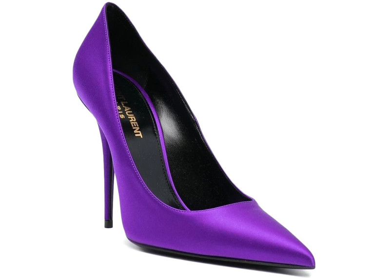 SAINT LAURENT Saint Laurent Marylin Pump Purple Satin outlook