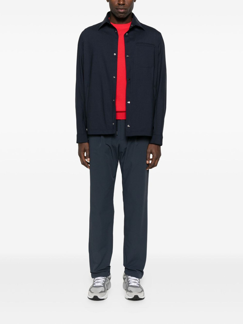 Herno pleated drawstring straight-leg trousers outlook