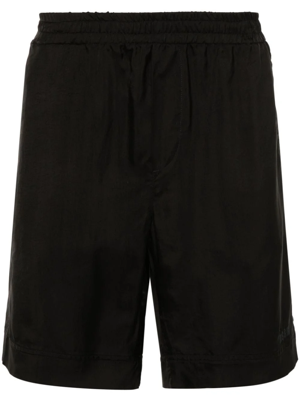 logo-embroidered satin shorts - 1