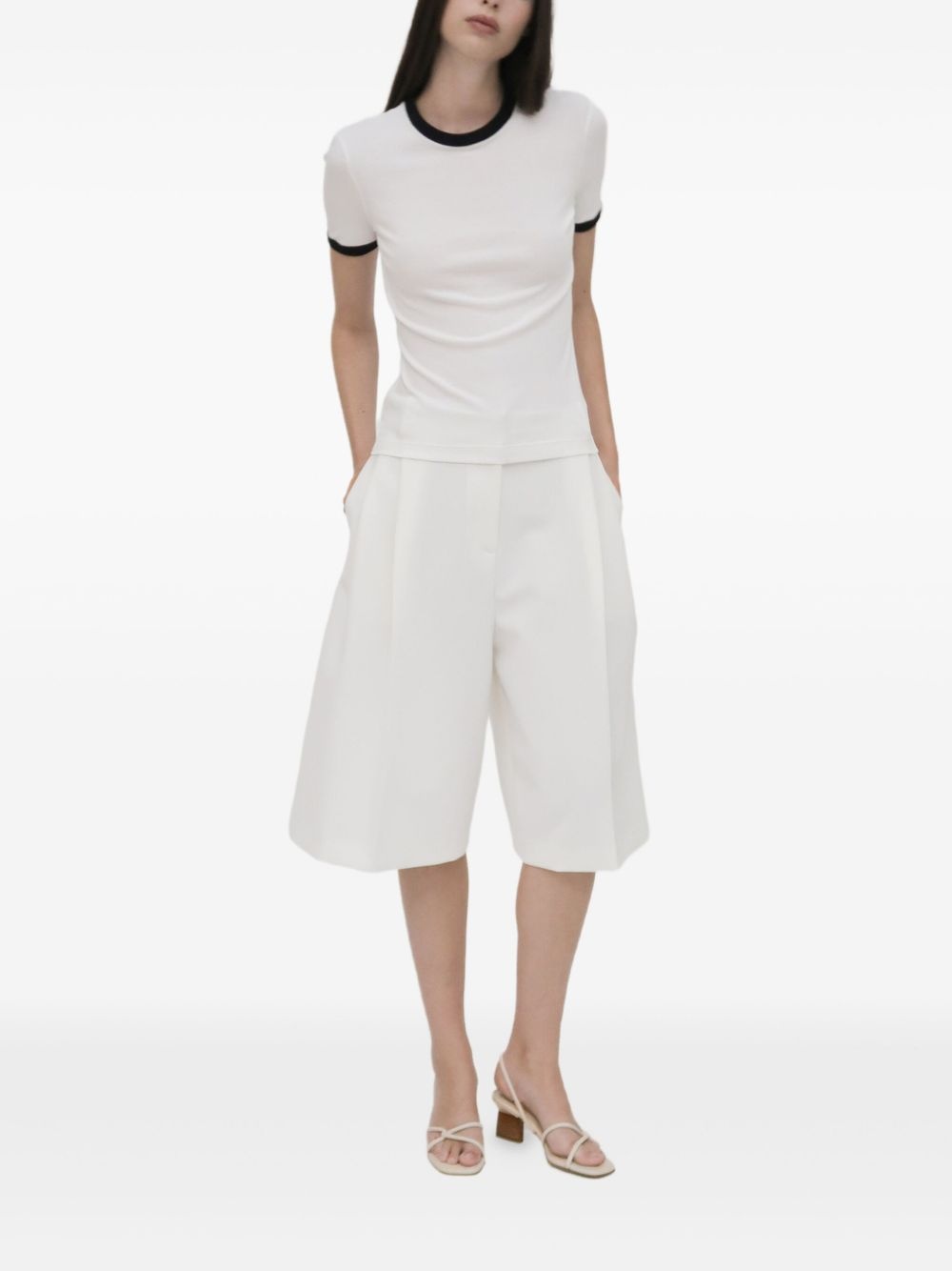 contrasting-trim short-sleeve T-shirt - 5