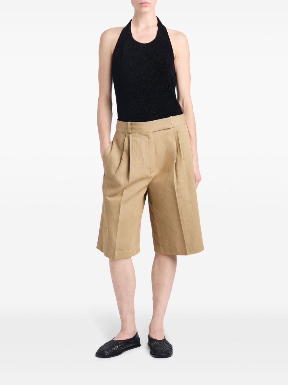 pleated knee-length shorts - 2