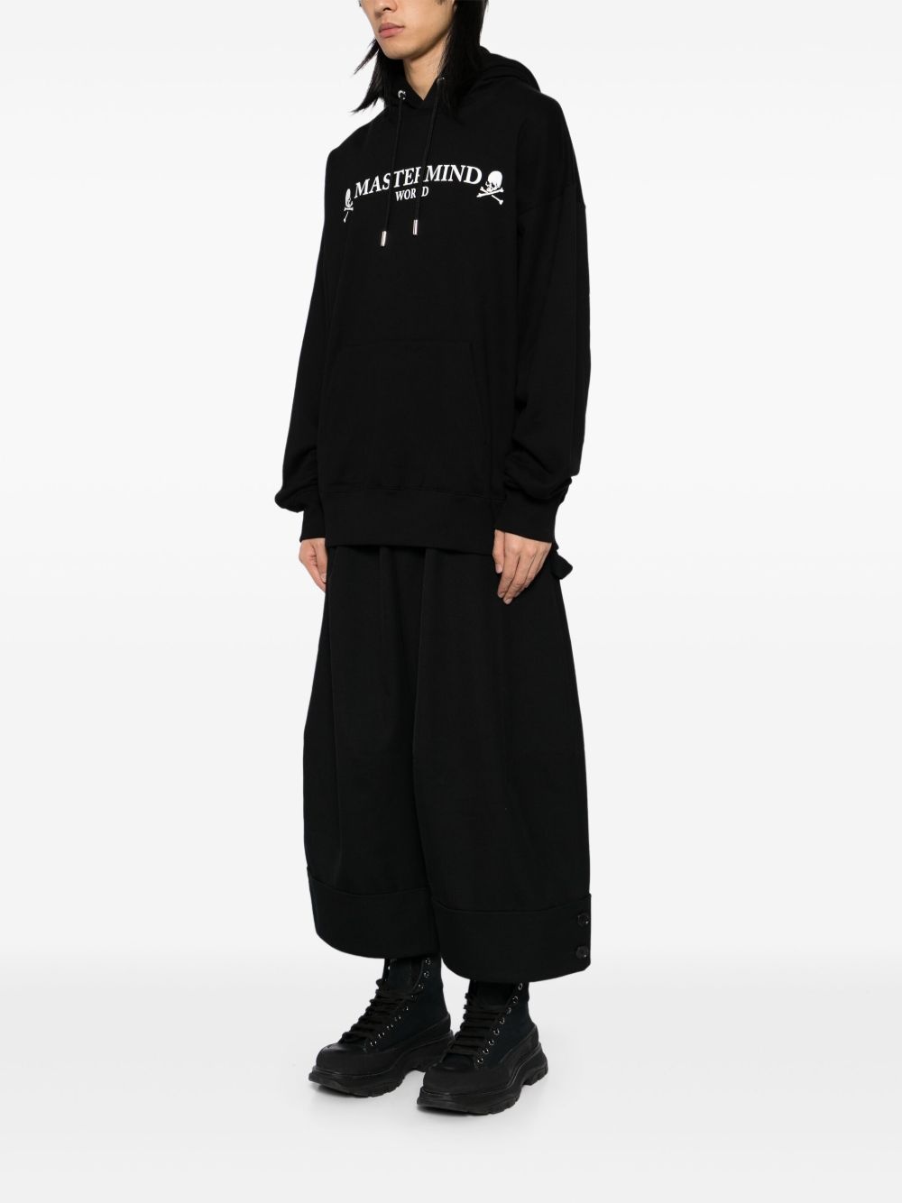 logo print hoodie - 3