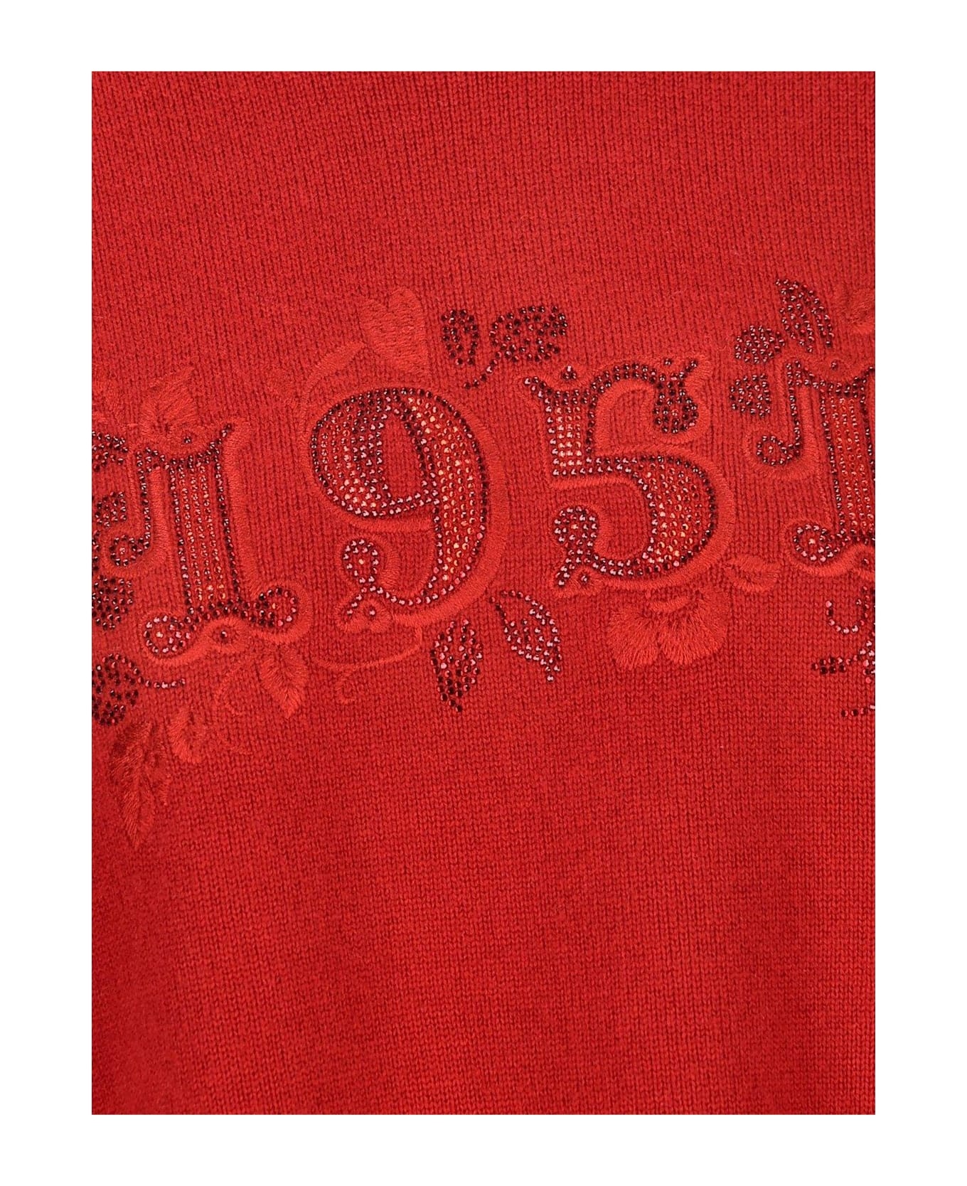 Embellished Crewneck Long-sleeved Dress - 3