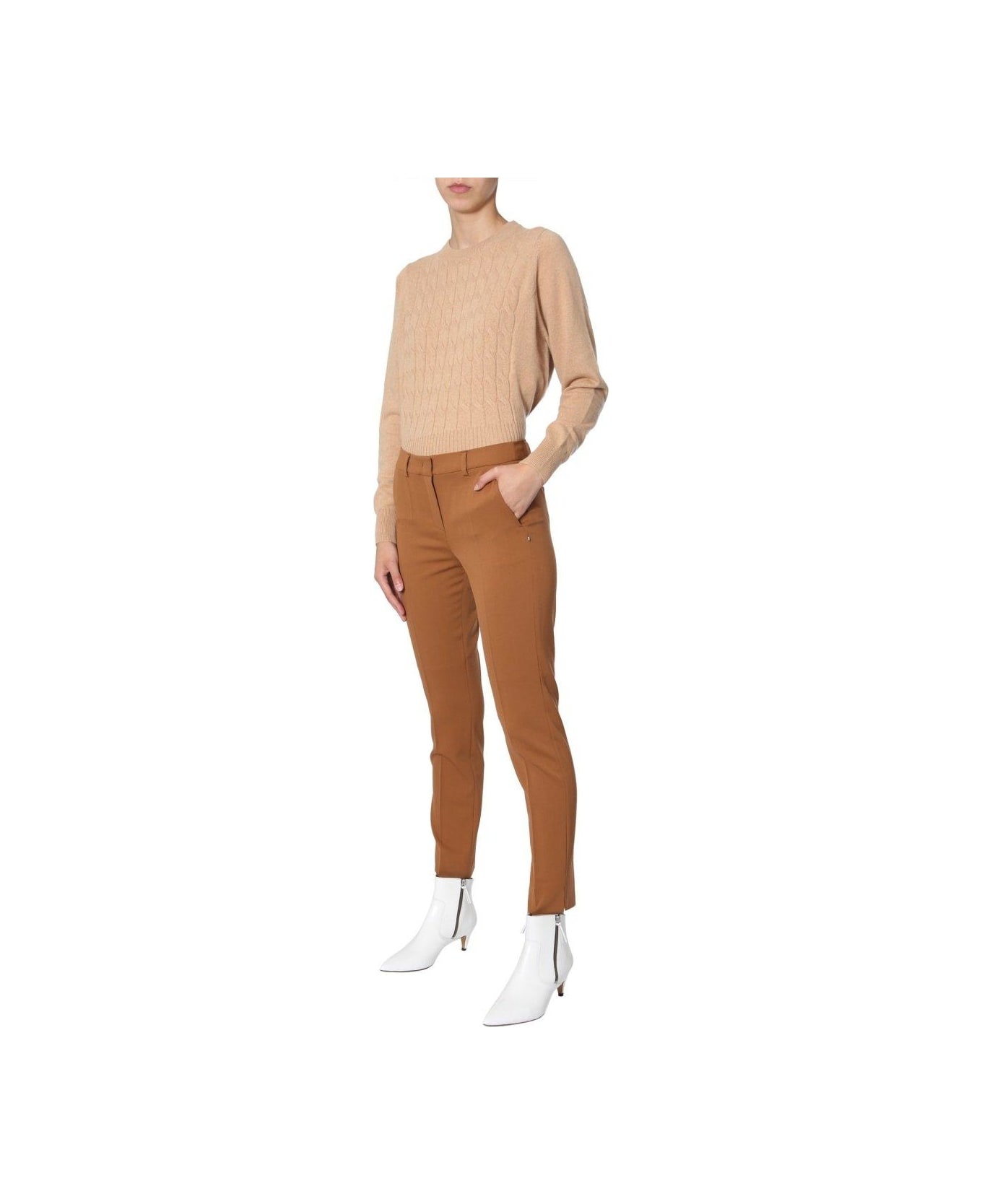 Straight Leg Cropped Trousers - 4