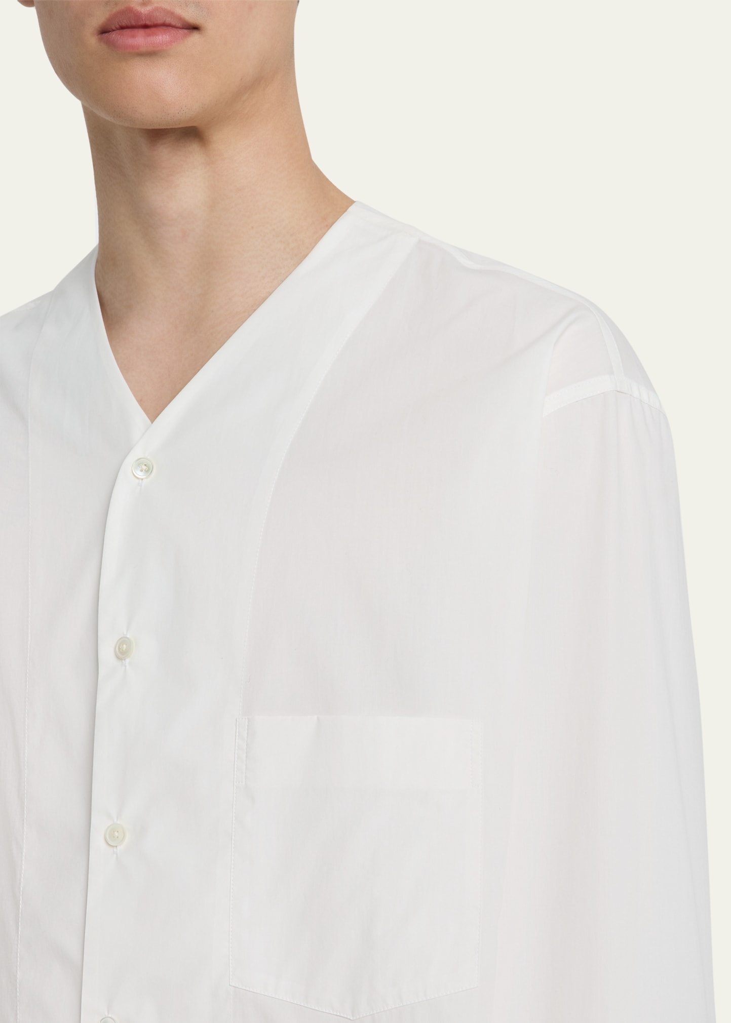Men's V-Neck Button-Down Shirt - 5