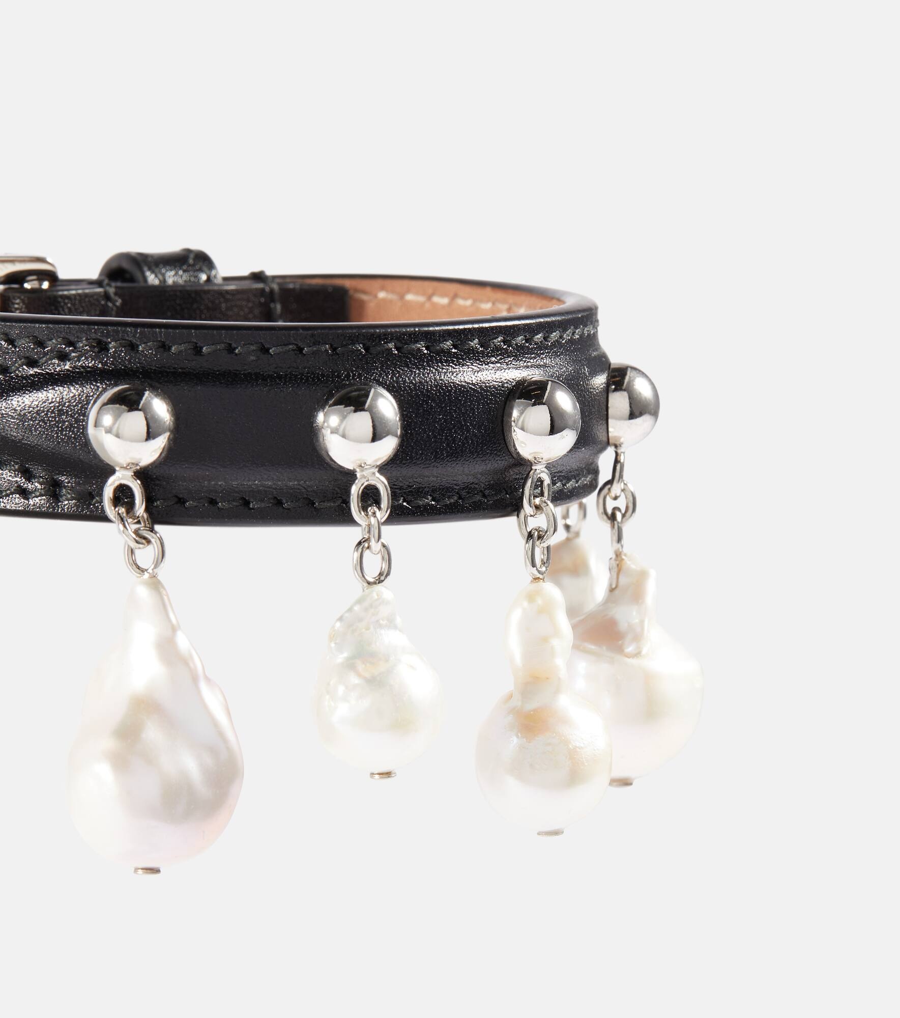 Mother-of-pearl leather bracelet - 4