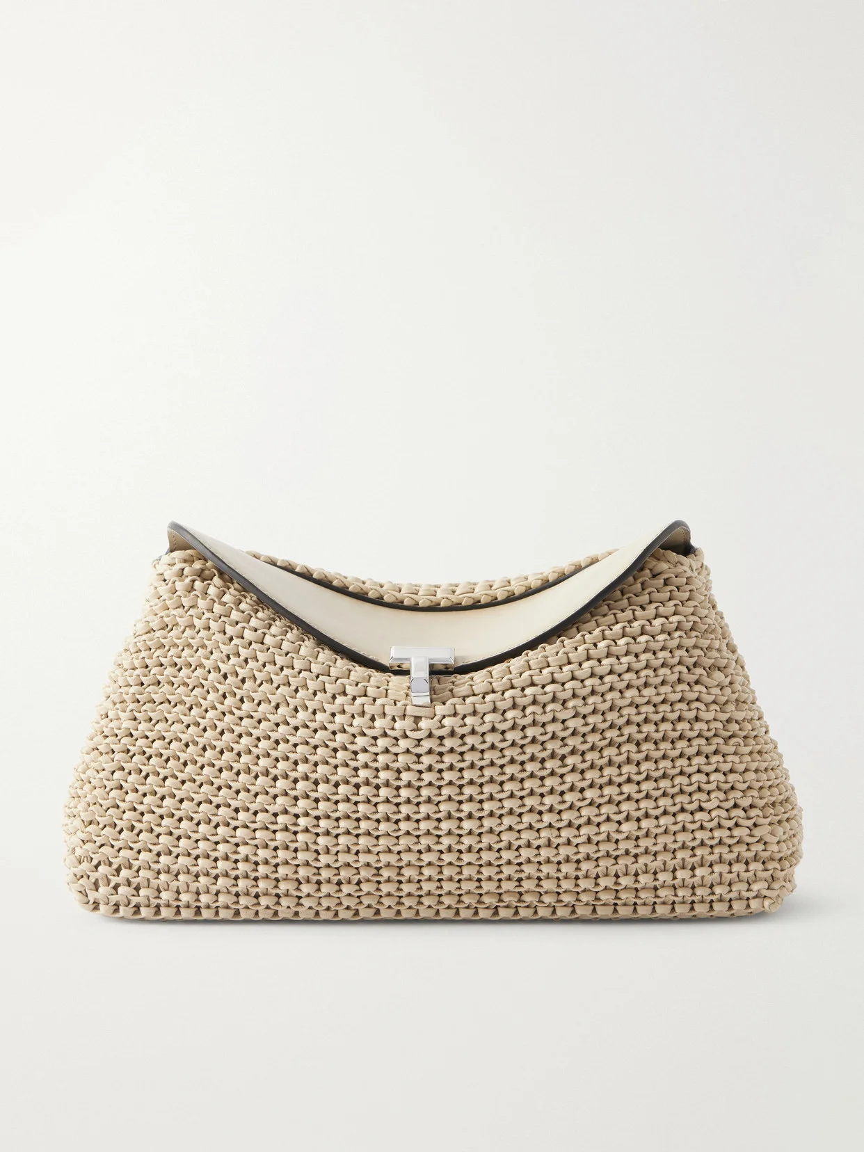 T-lock Woven Leather Clutch - 1