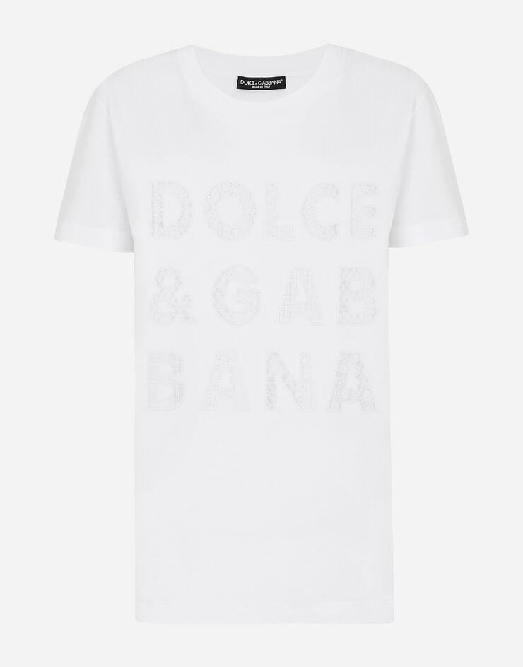 Jersey T-shirt with Dolce & Gabbana embroidery - 3