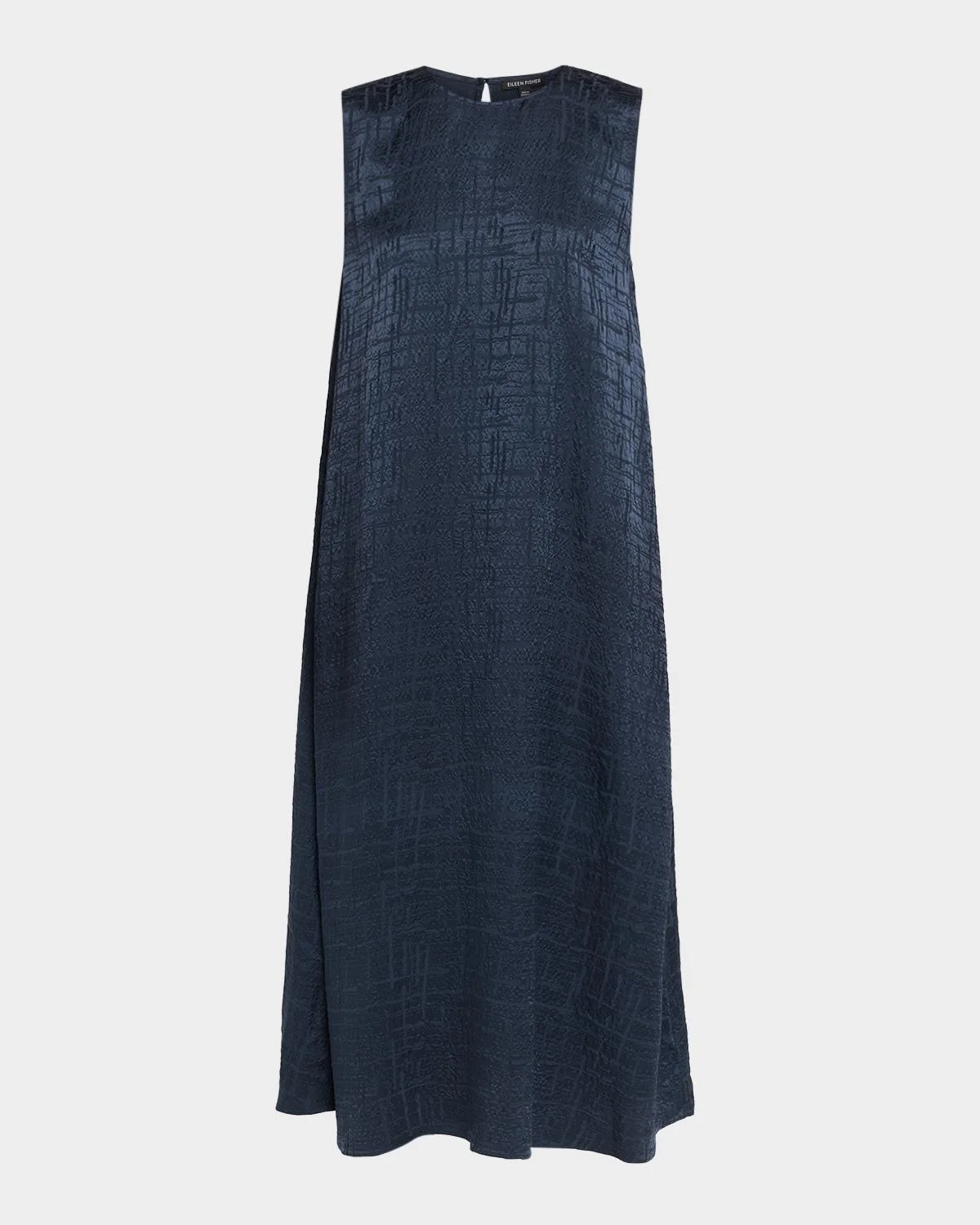 Sleeveless Matte & Shiny Silk Midi Dress - 1