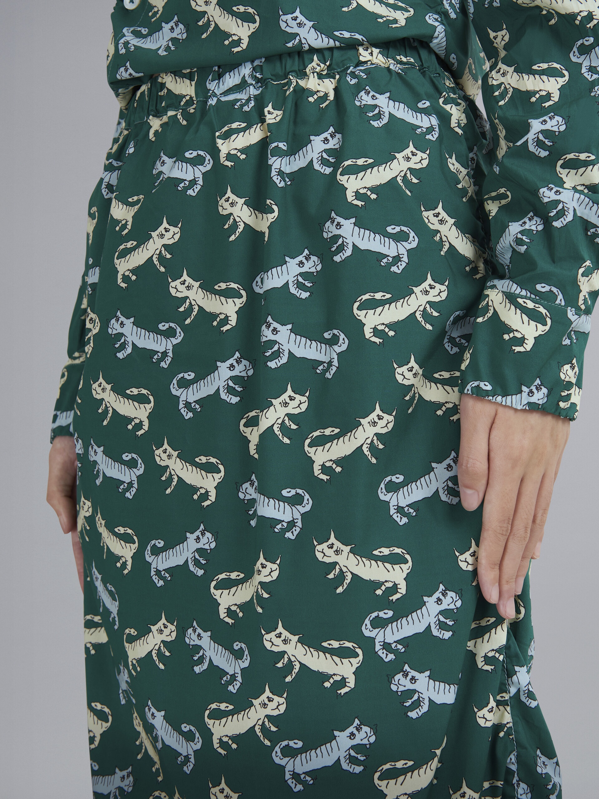 NAIF TIGER PRINT POPLIN PENCIL SKIRT - 4