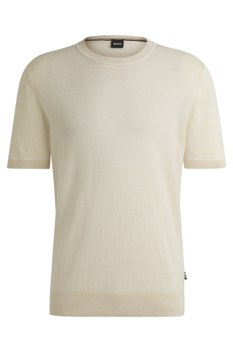 LINEN-BLEND SWEATSHIRT WITH TIPPING 1