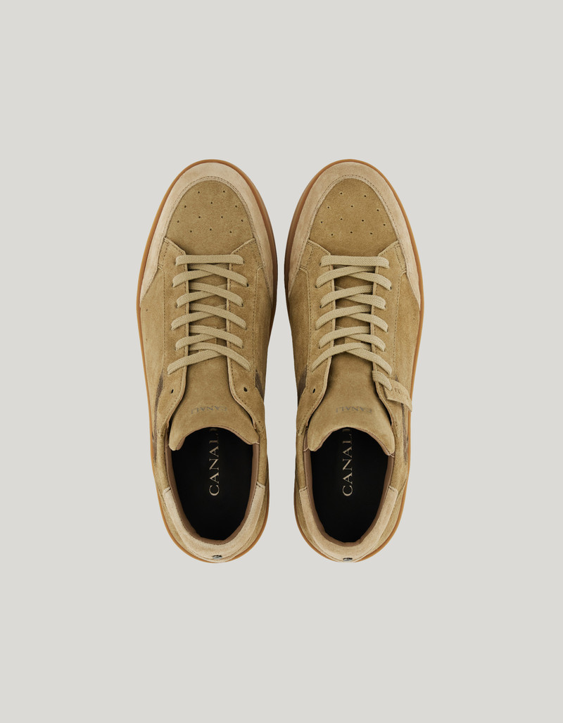 CANALI NUVOLA SNEAKERS WITH RUBBER SOLE IN BEIGE SUEDE 4