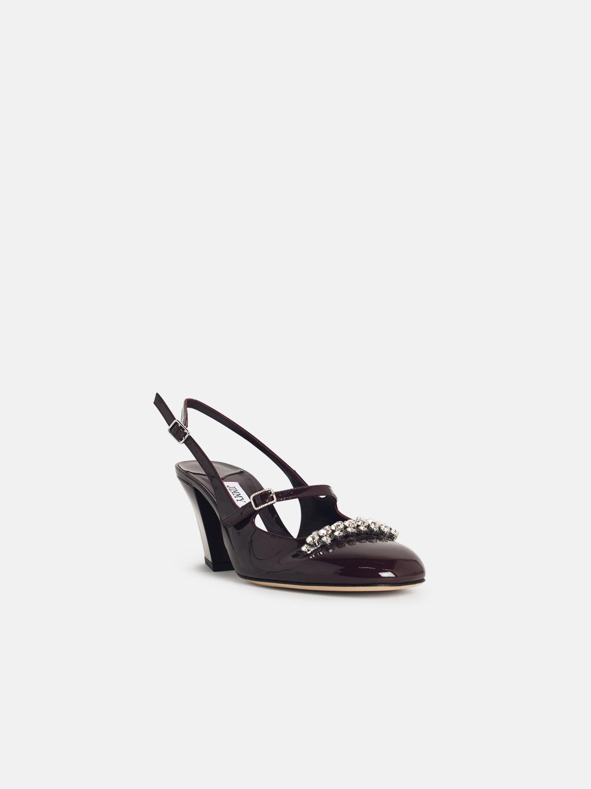 'BELINDA' DEEP MERLOT LEATHER SLINGBACKS - 2