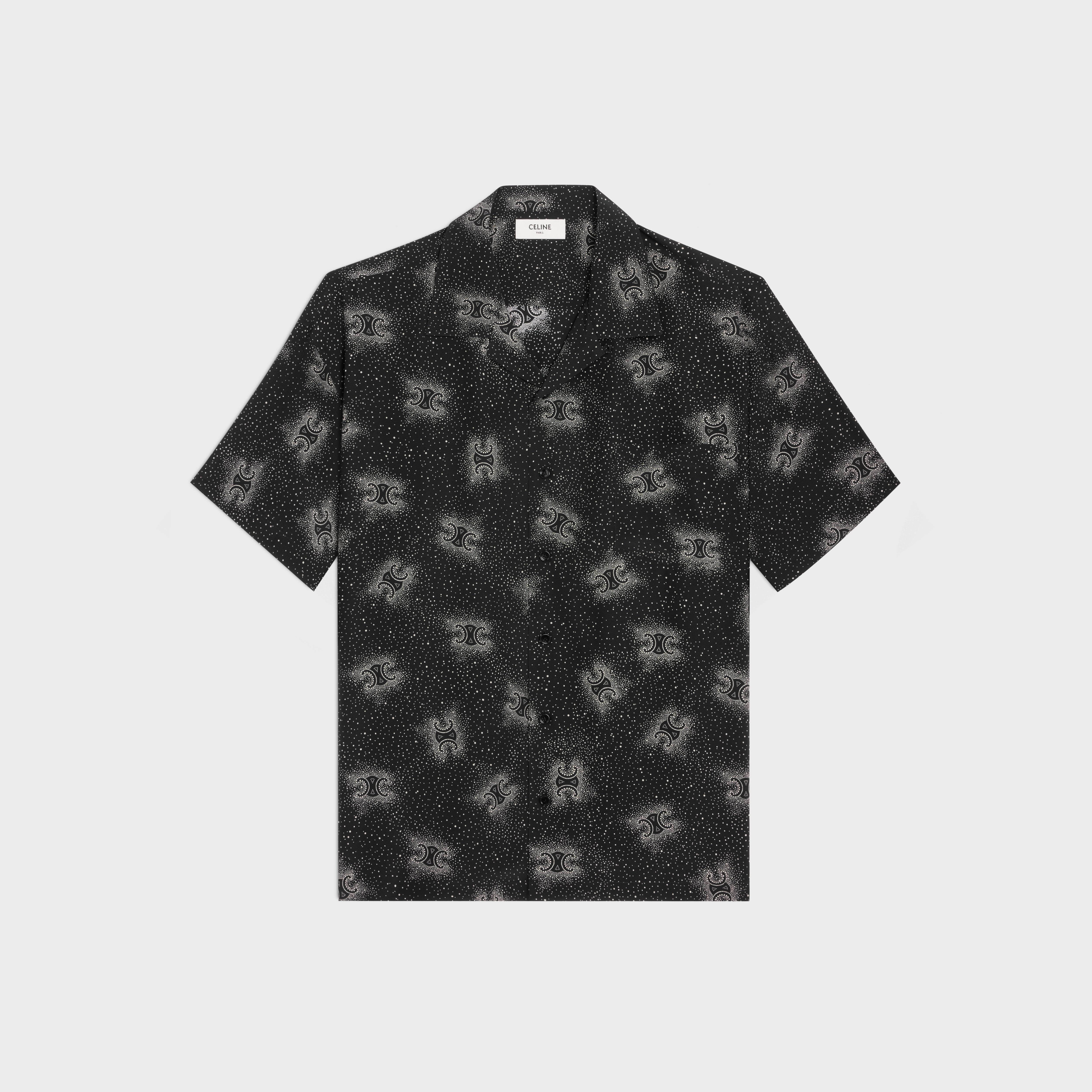 hawaiian shirt in printed crepe de chine - 1