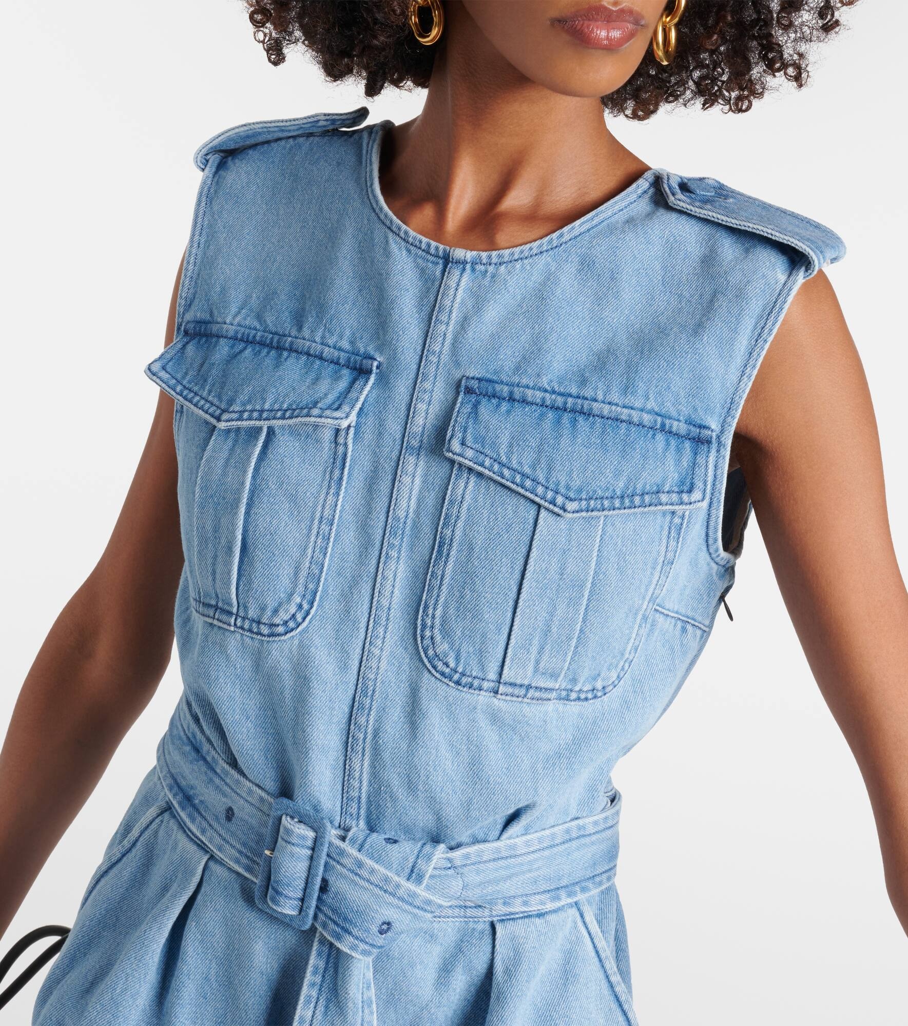 Denim maxi dress - 4
