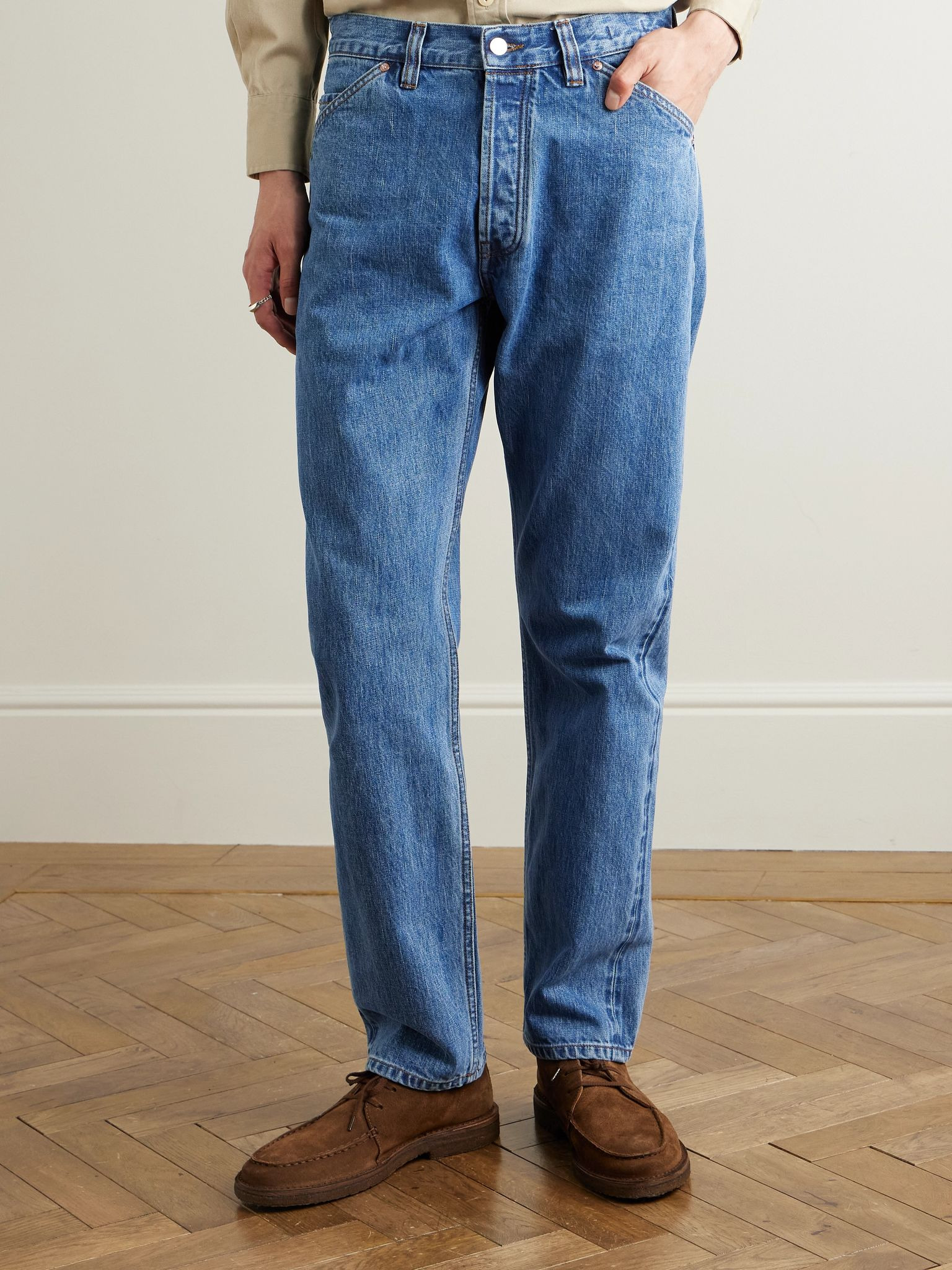 Tapered Selvedge Denim Jeans Blue - 3