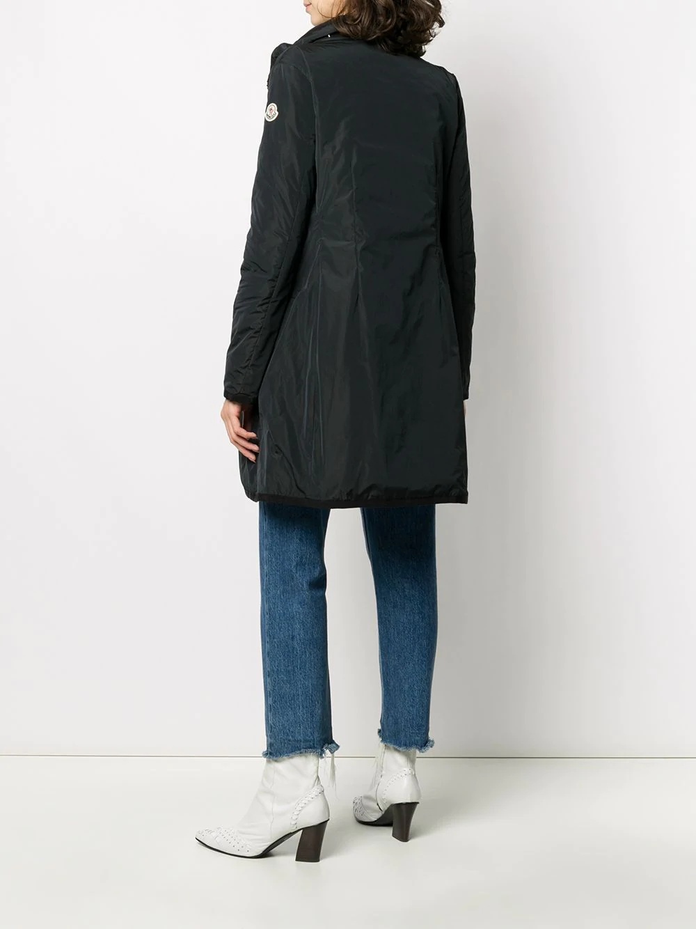 logo patch hooded coat - 6