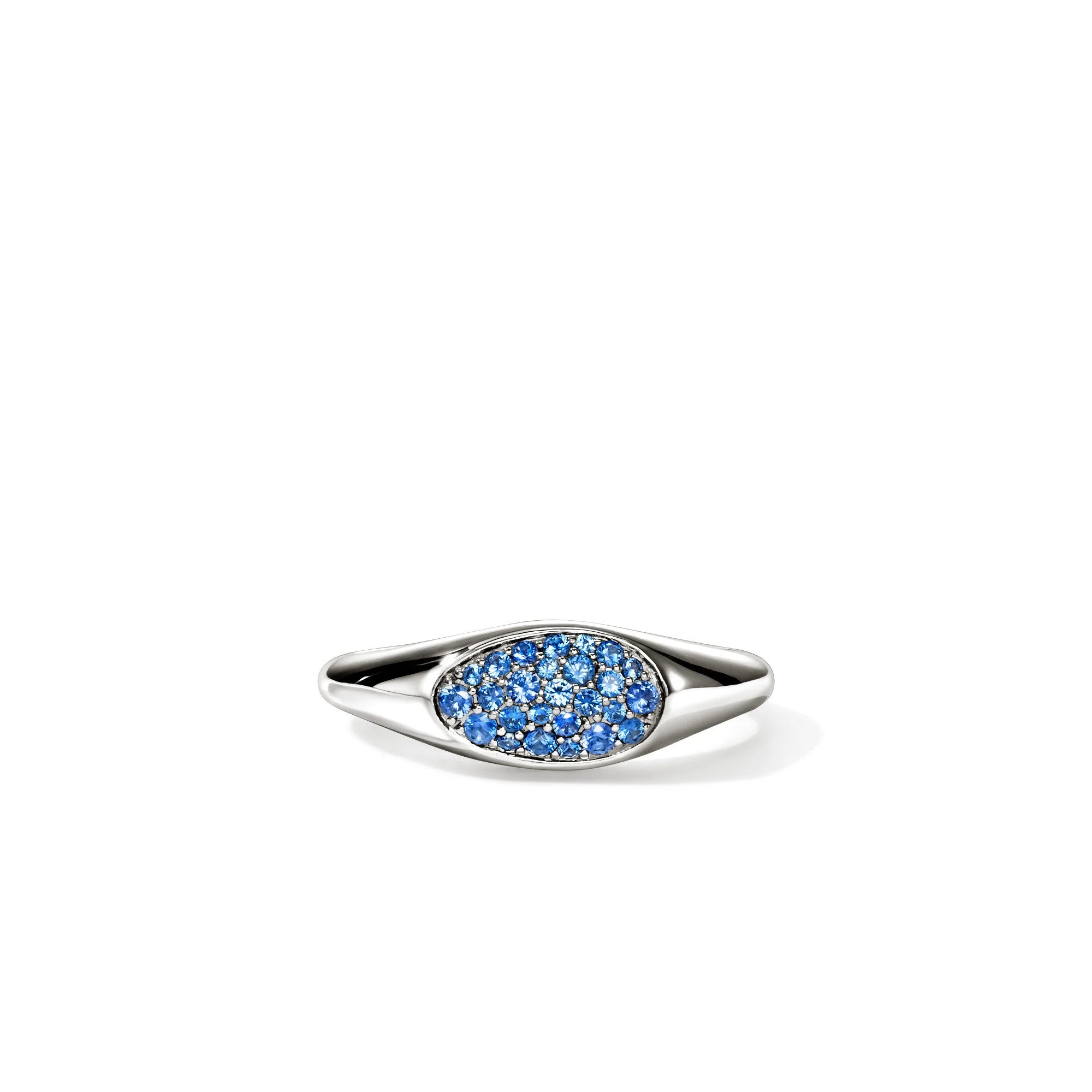 Pebble Ring, Sterling Silver, Blue Sapphire - 1