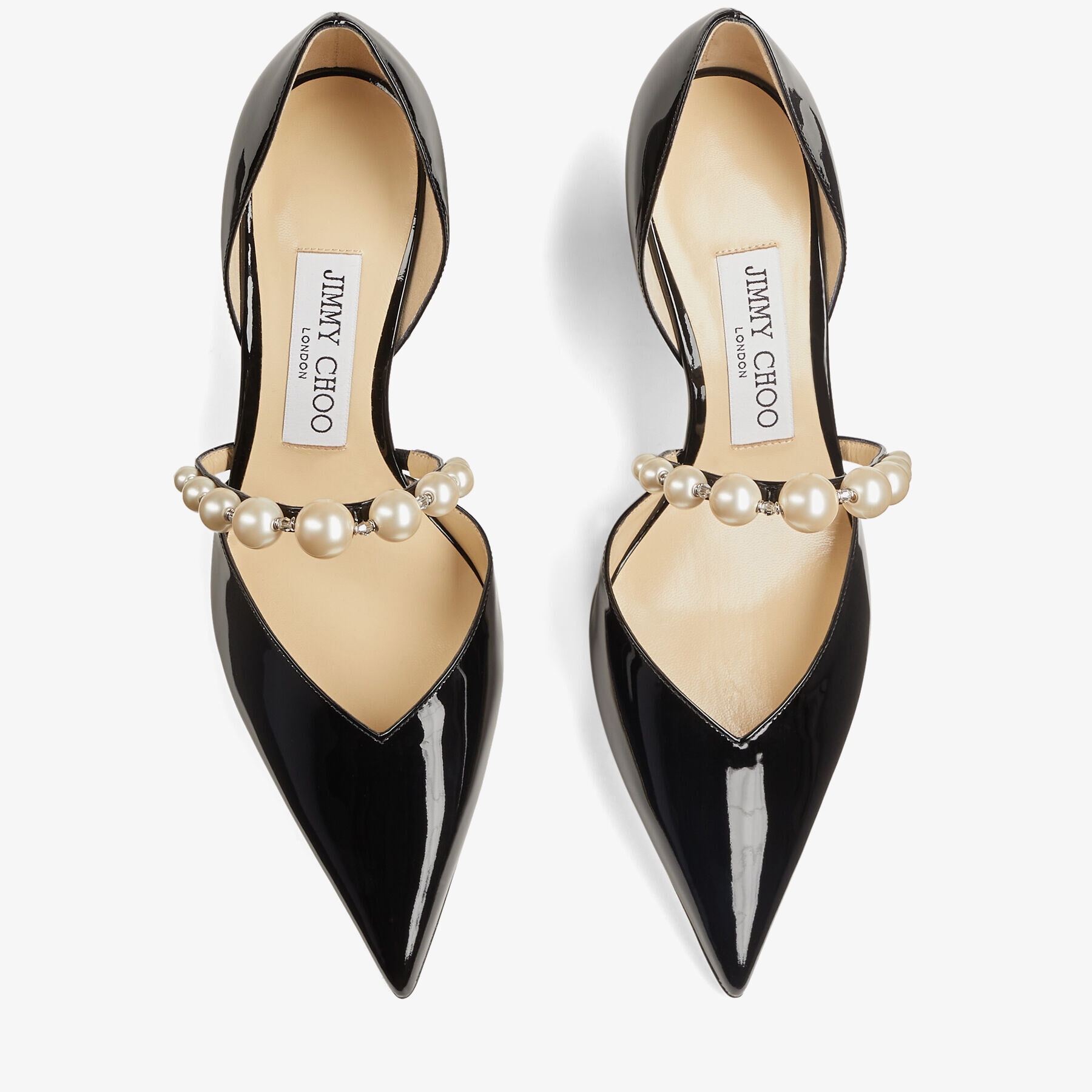 Aurelie 65
Black Patent Leather Pointed Pumps with Pearl Embellishment - 5