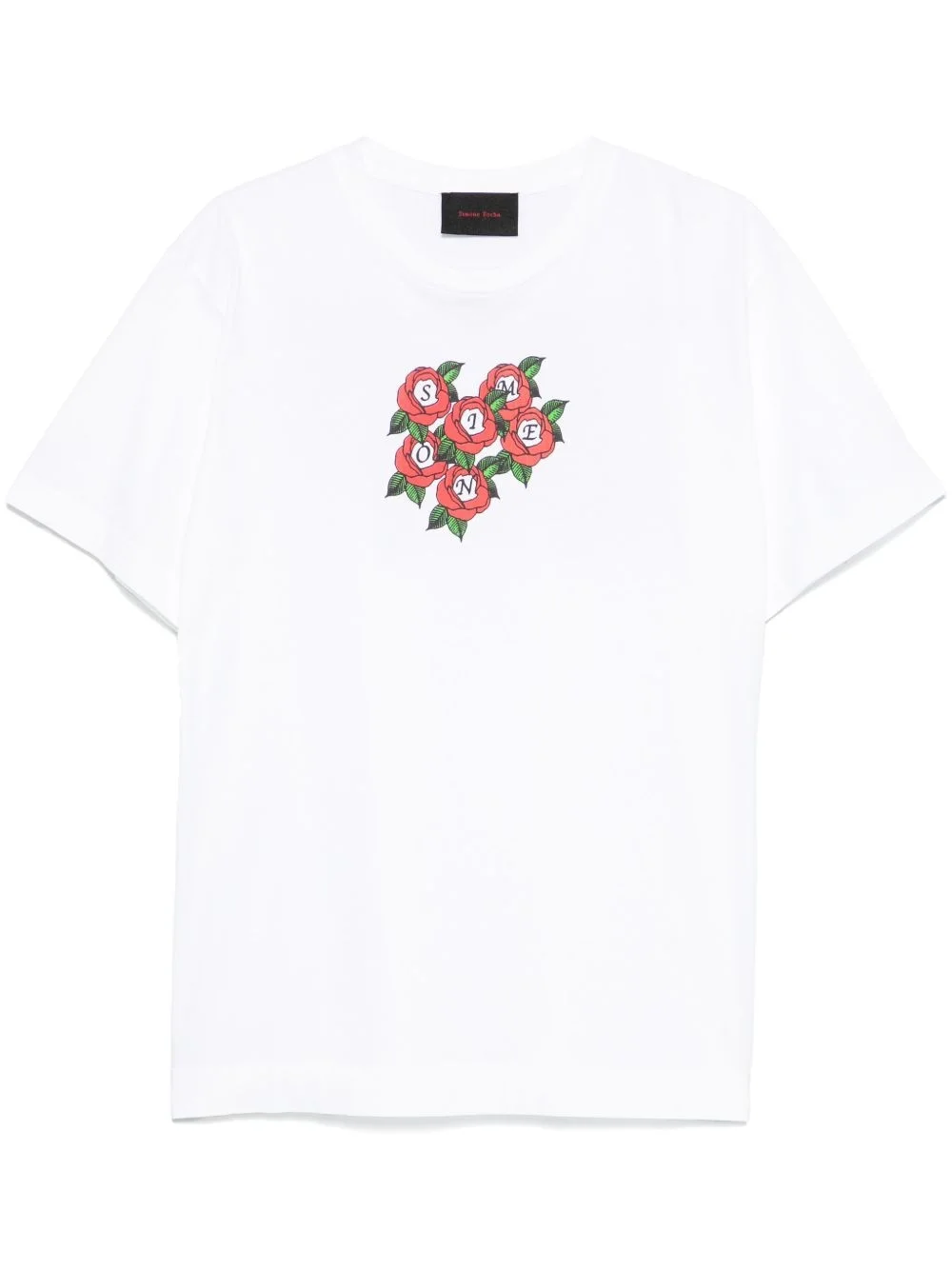 rose-print T-shirt - 1