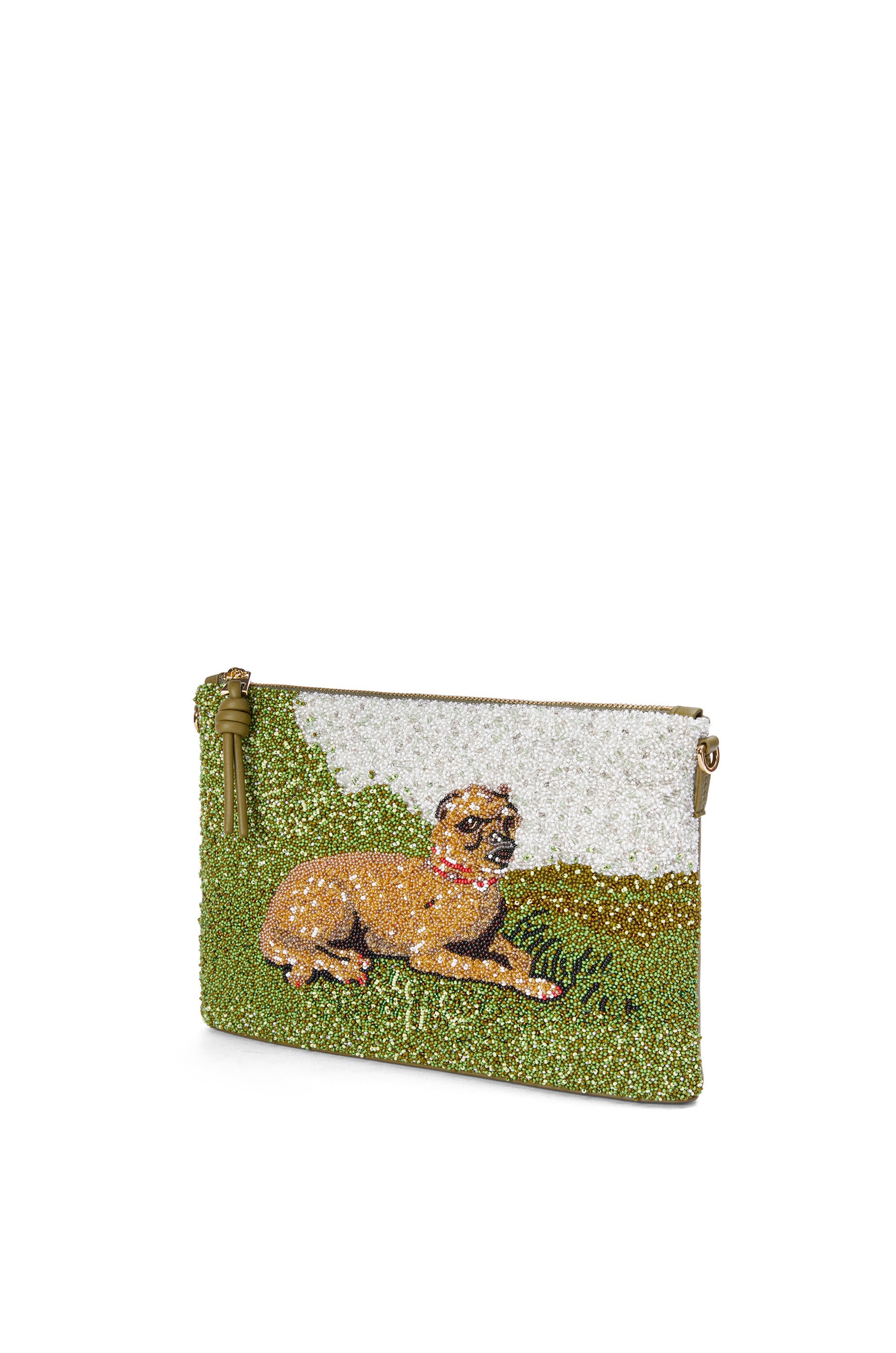 Oblong pouch in beaded leather - 2