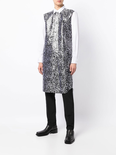 Comme des Garçons Homme Plus longline leopard-print shirt outlook