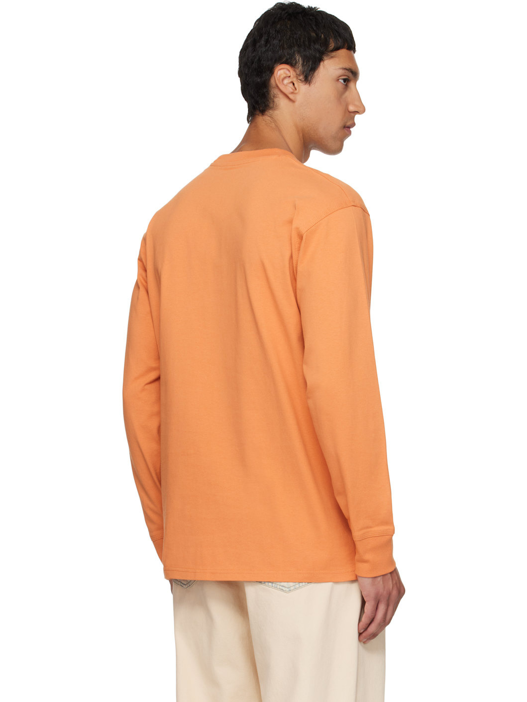 Orange American Script Long Sleeve T-shirt - 3