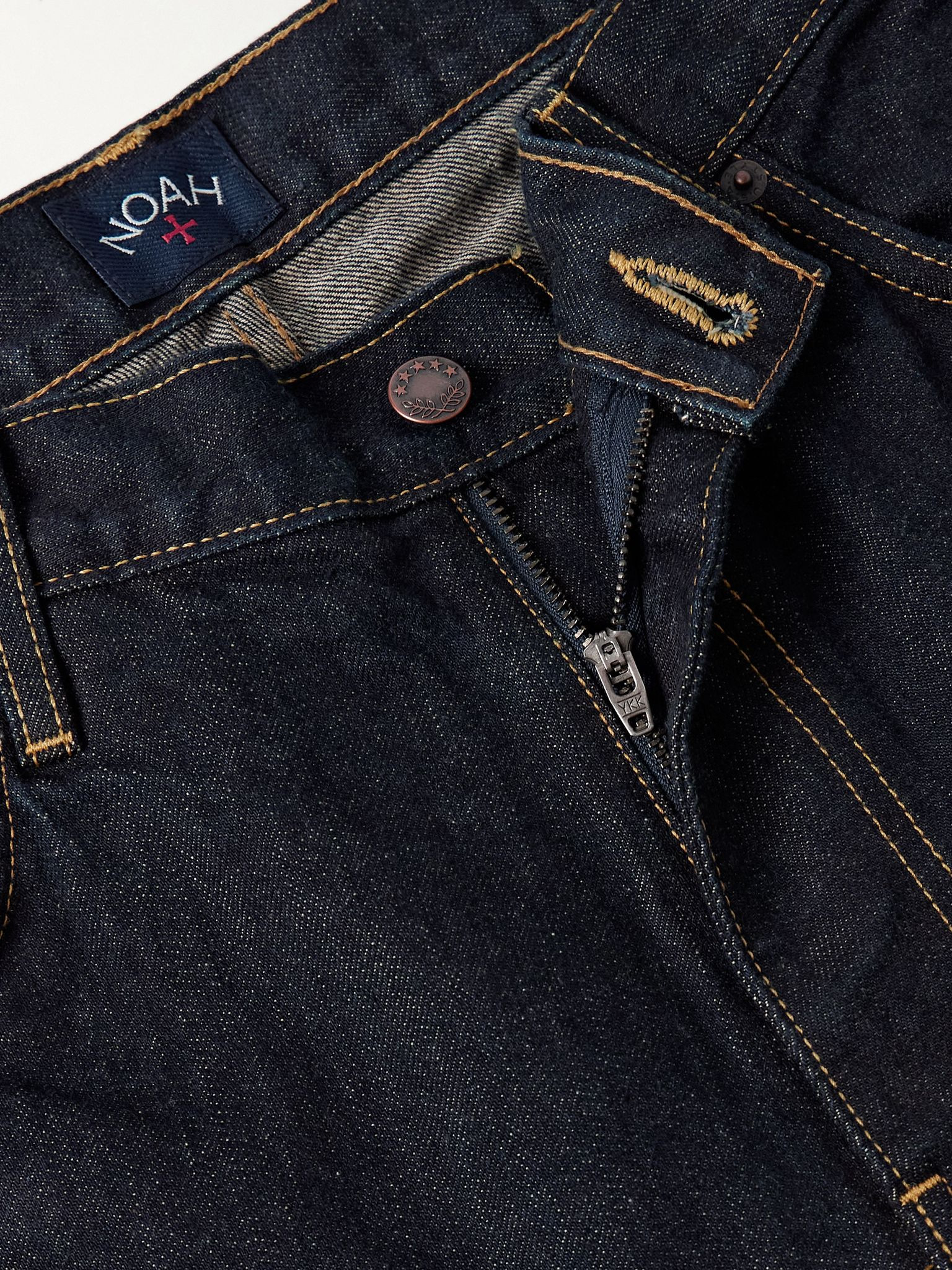 Stovepipe Wide-Leg Selvedge Jeans Blue - 6