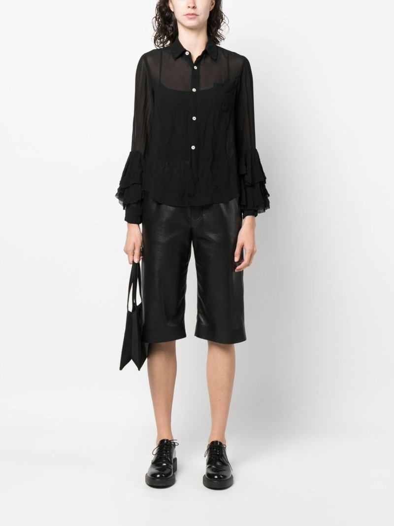 Comme des Garçons Comme des Garçons ruffle-detailed semi-sheer shirt outlook