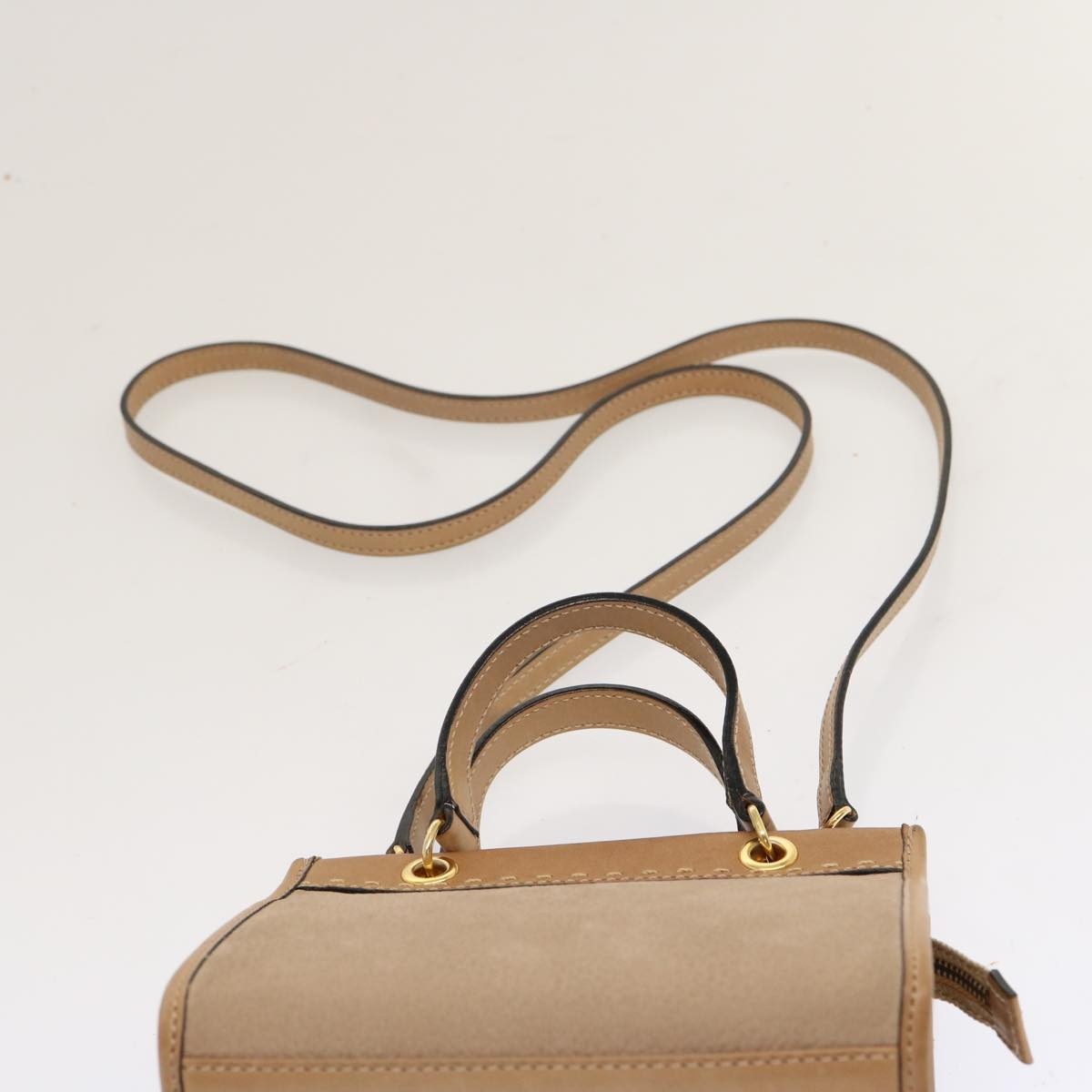 CELINE Hand Bag Leather Beige - 8
