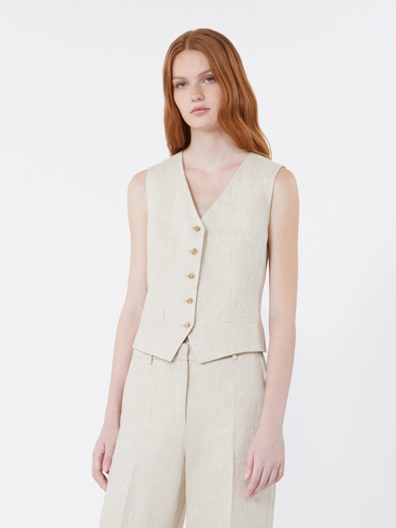 PACE Linen canvas waistcoat - ECRU 3